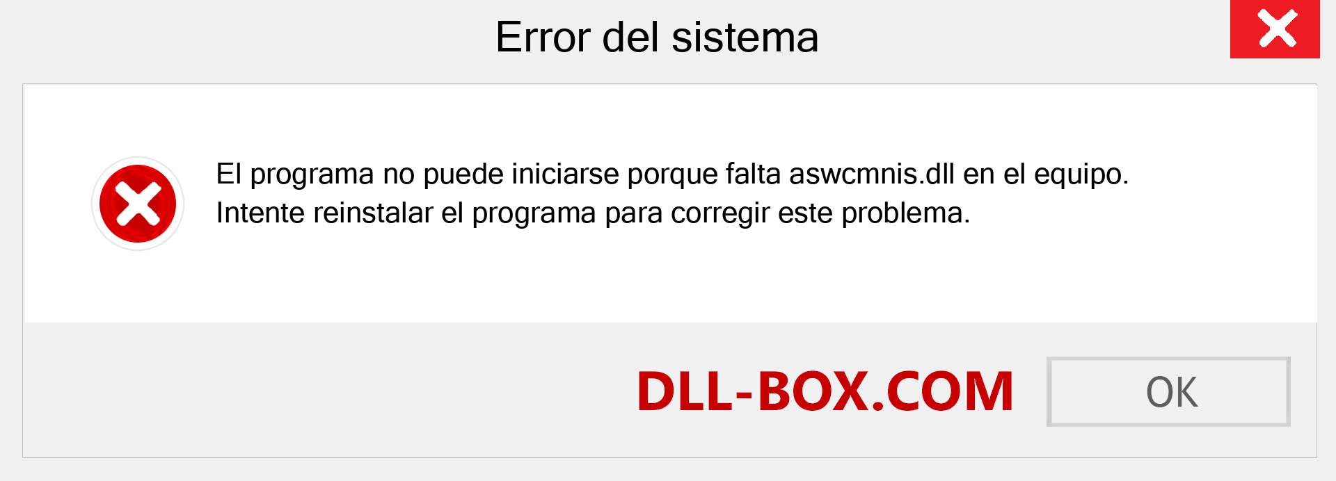 ¿Falta el archivo aswcmnis.dll ?. Descargar para Windows 7, 8, 10 - Corregir aswcmnis dll Missing Error en Windows, fotos, imágenes